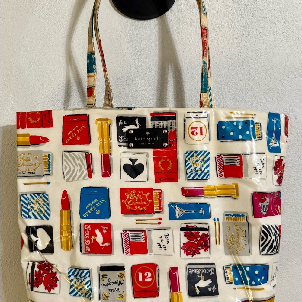 Kate Spade Multicolor matchbook and lipstick Tote Bag